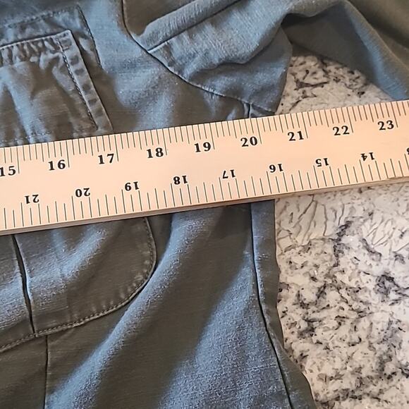 Women's True Religion Army Green Cargo Light Denim Military style Jacket Y2K - Picture 7 of 11